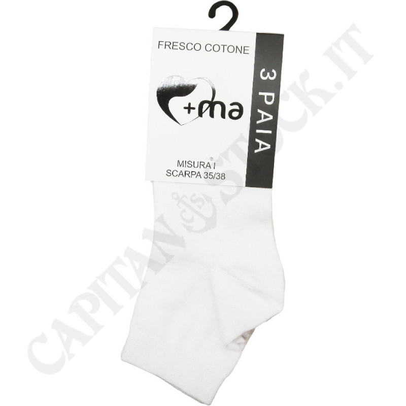 Cool Cotton Socks Unisex Cotton Short 3 Pairs Color White Cool Cotton Socks Unisex Cotton Short 3 Pairs Color White