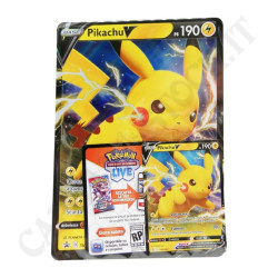 Acquista Pokémon Pikachu V PS 190 Carta Promozionale Gigante + Carta Pikachu + Carta Live - IT a soli 8,99 € su Capitanstock 