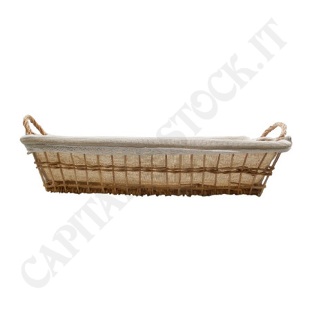 Buy Long Wicker Basket with Jute Fabric at only €6.90 on Capitanstock