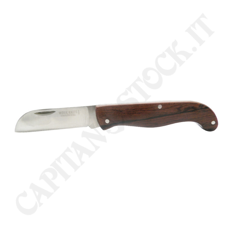 Coltello da Collezione con Manico Curvo in Legno