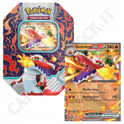 Pokémon Scarlet and Violet Skeledirge EX ps 340 Tin with only Rare Card