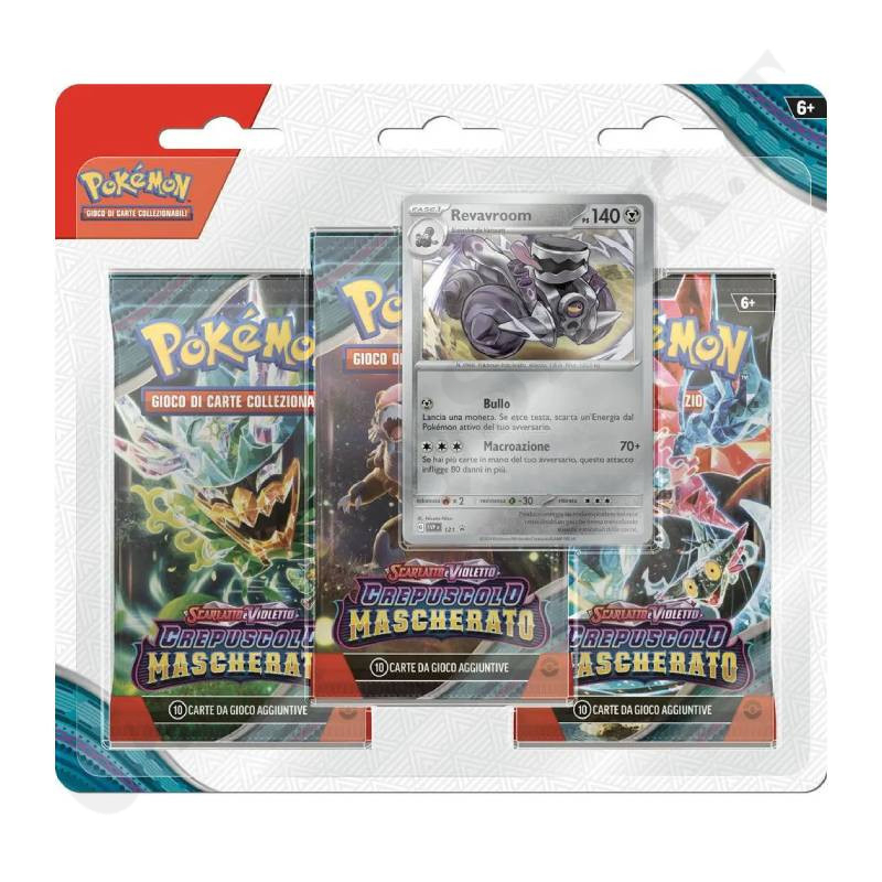 Pokémon Scarlatto e Violetto Crepuscolo Mascherato Ravavroom Blister 3 bustine + 1 carta IT