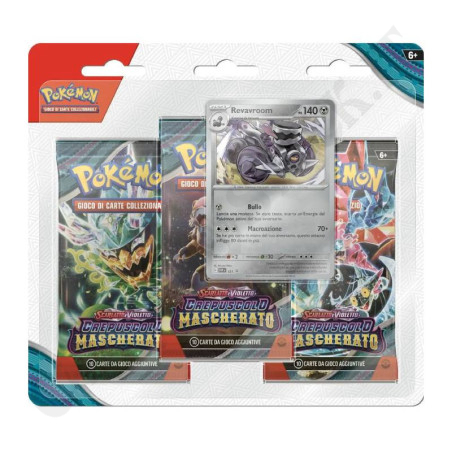 Acquista Pokémon Scarlatto e Violetto Crepuscolo Mascherato Revavroom Blister 3 bustine + 1 carta IT a soli 14,50 € su Capitanstock 