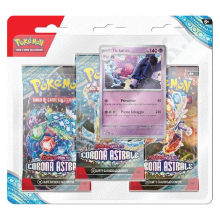 Acquista Pokémon Scarlatto e Violetto Corona Astrale Tinkaton Blister 3 bustine + 1 carta IT a soli 14,50 € su Capitanstock  Acquista Pokémon Scarlatto e Violetto Corona Astrale Tinkaton Blister 3 bustine + 1 carta IT a soli 14,50 € su Capitanstock