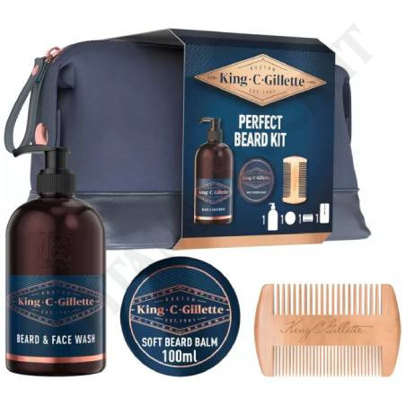 Buy King C Gillette Pochette - Perfect Beard Set Kit for Men at only €16.89 on Capitanstock