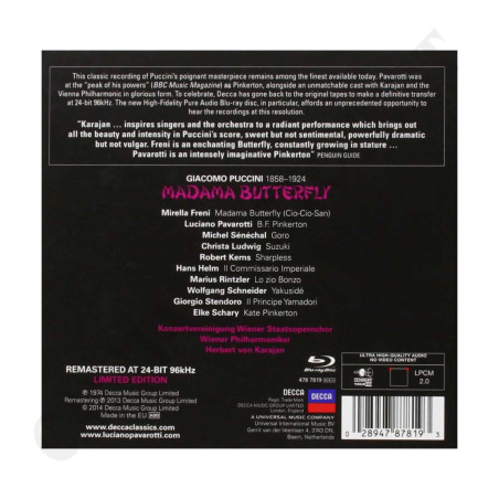 Acquista Decca - Puccini - Madama Butterfly Cofanetto Edizione Limitata 2 CD + Blu Ray a soli 38,00 € su Capitanstock 