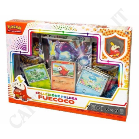 Acquista Pokémon Collezione Paldea Fuecoco Miraidon EX Ps 220 - Packaging Rovinato a soli 28,90 € su Capitanstock 