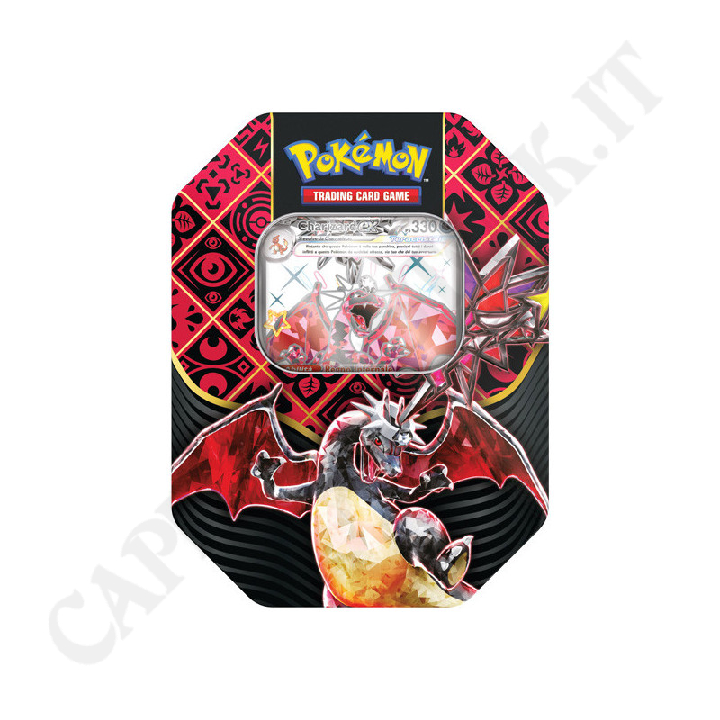 Pokémon Scarlet and Violet Destiny of Paldea Charizard Ex ps 330 Tin Box - IT