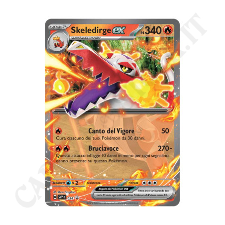 Acquista Pokémon Scarlatto e Violetto Skeledirge EX ps 340 Tin con solo Carta Rara a soli 6,90 € su Capitanstock 