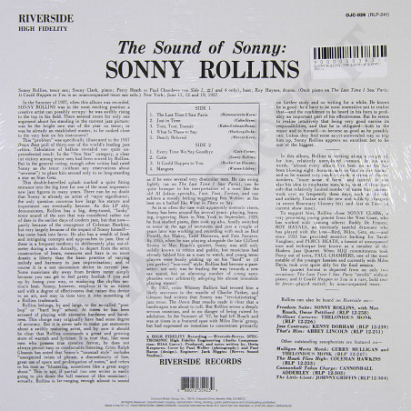 Buy Sonny Rollins ‎– The Sound Of Sonny - Vinyl at only €17.90 on Capitanstock