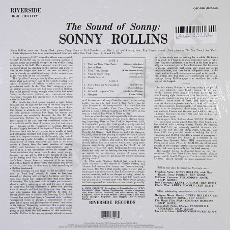 Acquista Sonny Rollins ‎– The Sound Of Sonny - Vinile a soli 17,90 € su Capitanstock 