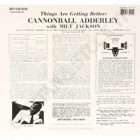 Acquista Cannonball Adderley With Milt Jackson ‎– Things Are Getting Better - Vinile a soli 17,95 € su Capitanstock 