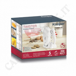 Acquista Kooper - Sbattitore Elettrico Twister 200W Colore bianco con pulsanti rossi a soli 10,49 € su Capitanstock 