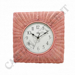 Bino Pink Wicker Wall Clock