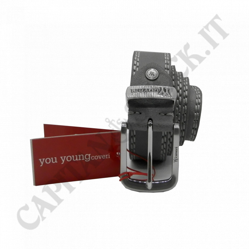 You Young Covery - Cintura Uomo in Pelle Grigia