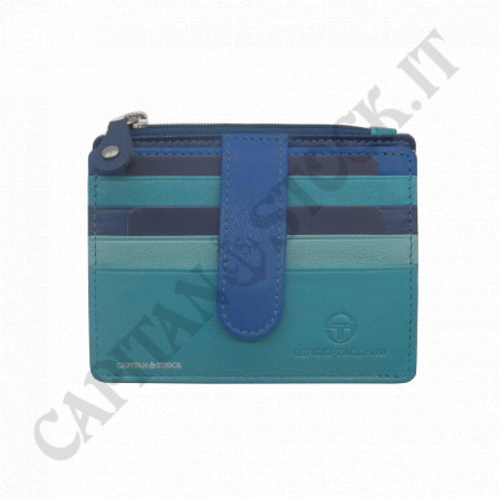 Buy SergioTacchini - Card Holder and Coin Holder Man Genuine Leather Blue Strap at only €16.90 on Capitanstock