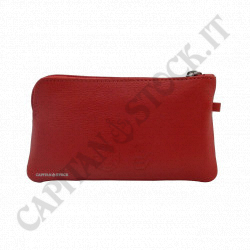 Conte Massino - Hand-stitched Red Genuine Leather Man Coin Purse.