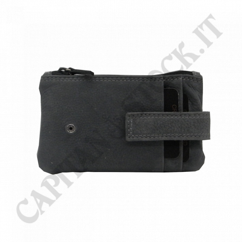 Enrico Coveri - Card & Coin Holder & Key Holder Man Genuine Leather Grey
